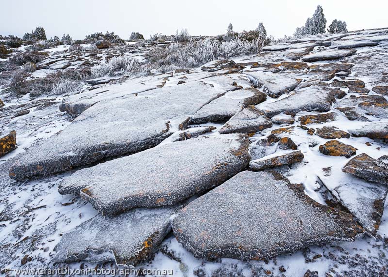 image of Snow-dusted dolerite
